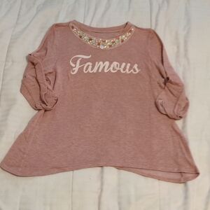 𝅺side of Fries embellished "Famous" top size XL